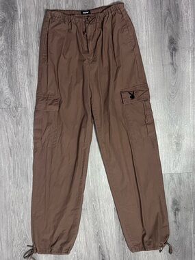 Playboy by PacSun Brown Cargo Joggers with Drawstring
